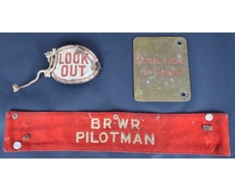 A collection of 20th Century Railway Memorabilia to include: BR-WR (British Railways Western Region) Pilotman's armband, a Gr