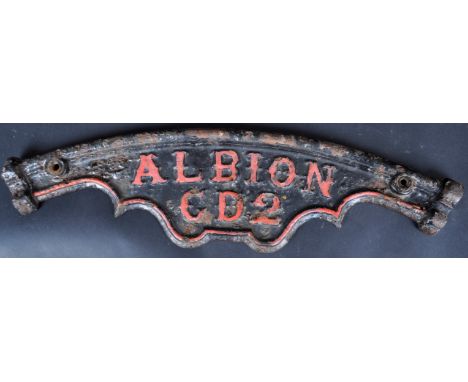A late Victorian 19th / 20th Century Cast Iron Plaque.&nbsp; A black painted cast iron plaque, with red painted border and le