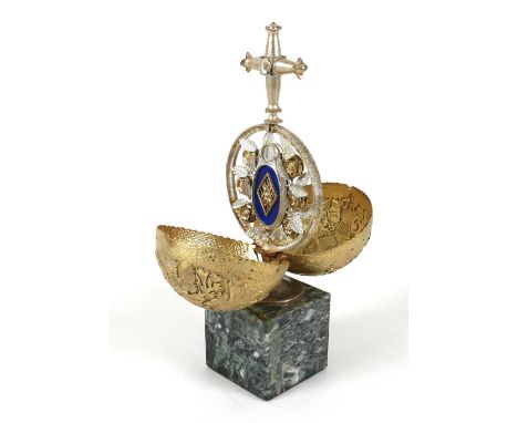 A Christopher Lawrence limited edition silver gilt commemorative 'surprise' ornament, 'The Wedding Orb', limited edition 16/1