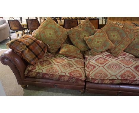 Hide Three Seater Sofa, Having Kilim style Cushions, 81cm high, 250cm wide