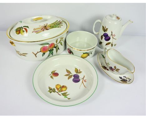 Collection of Royal Worcester "Evesham" Pattern Table Wares, To include Tureens, Plates, Cups, Serving Plates, Tea Pot, Milk 