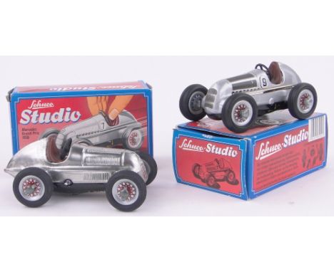 2 Schuco Studio Mercedes Grand Prix racing cars,boxed with tools and instructions, (2).