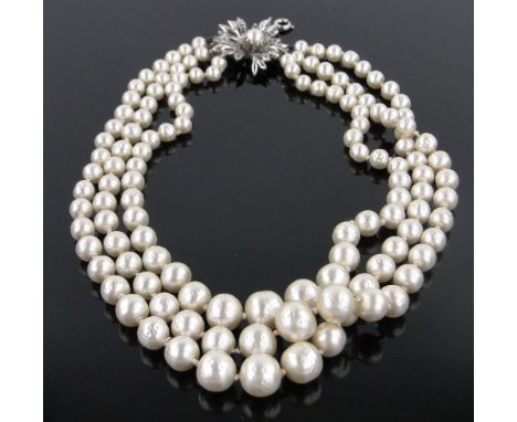 A Christian Dior 1950s simulated pearl necklace by Mitchel Maer.