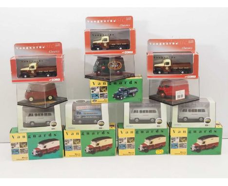 A group of 1:43 scale diecast vans and lorries by VANGUARDS, OXFORD DIECAST and others - VG/E in G/VG boxes (15)