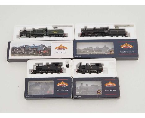 A group of OO gauge steam locomotives by BACHMANN comprising 2 x N class, a 45xx class tank and a Jinty - all in different li