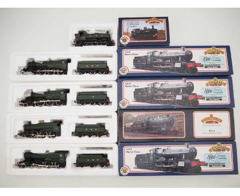 A group of BACHMANN OO gauge steam locomotives all in GWR green livery - to include a Pannier tank - VG in G/VG boxes (5)