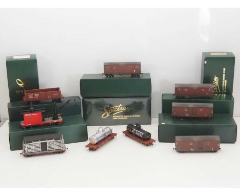 A group of SPECTRUM On30 scale freight cars and camp cars in various liveries - VG in G/VG boxes (one is still factory sealed