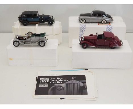 A group of FRANKLIN MINT and DANBURY MINT 1:24 scale diecast vehicles comprising: Rolls Royce Silver Ghost, Rolls Royce Silve