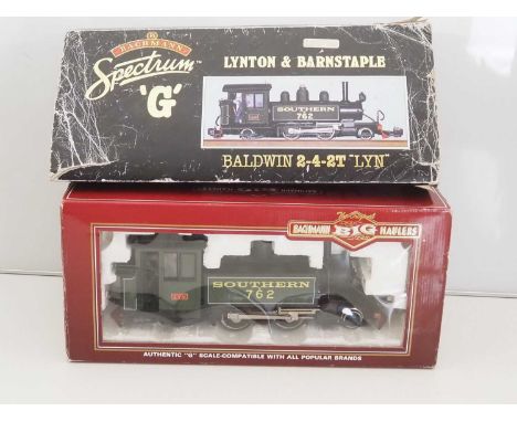 A BACHMANN SPECTRUM G scale Baldwin 2-4-2 steam tank locomotive from the Lynton & Barnstaple Railway in Southern Green livery