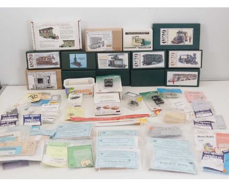 A large quantity of kits and accessories for On30 scale by BACKWOODS MINIATURES and others for adapting locomotives and build