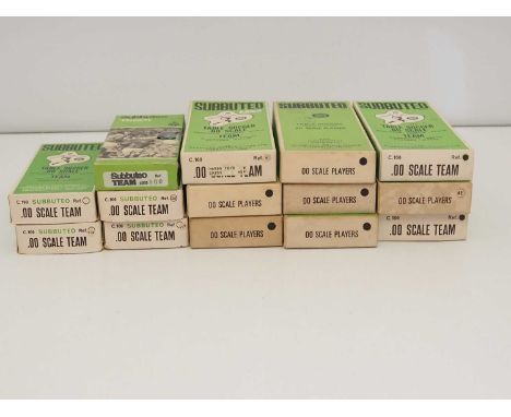 A group of boxed vintage SUBBUTEO teams circa 1970s - mostly complete - one team missing goalkeeper handle, one team missing 