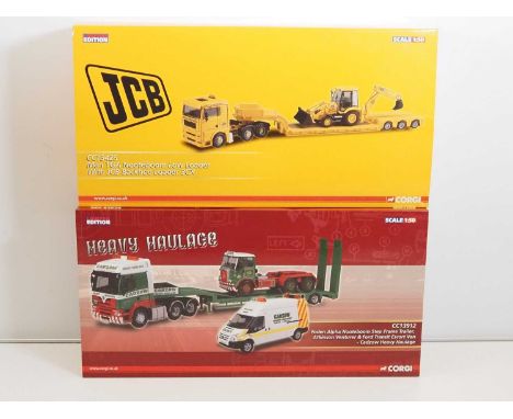 A pair of CORGI 1:50 scale diecast 'Heavy Haulage' articulated lorries comprising CC13425 and CC13912 - VG/E in VG/E boxes (2