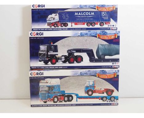 A group of CORGI 1:50 scale diecast articulated lorries comprising: CC13743, CC14032 and CC15501 - VG/E in VG/E boxes (3)