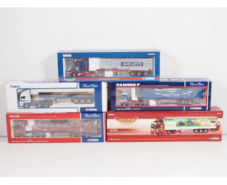 A group of CORGI 1:50 scale diecast articulated lorries to include examples in Marshalls and WH Bowker liveries - VG/E in VG 