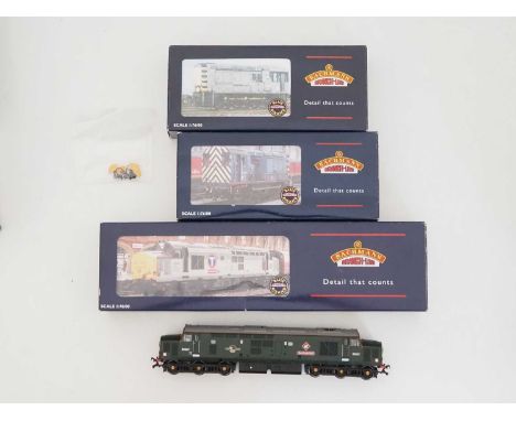 A group of BACHMANN OO gauge diesel locomotives comprising 2 x class 08 and 2 x class 37 in various liveries - VG in G/VG box