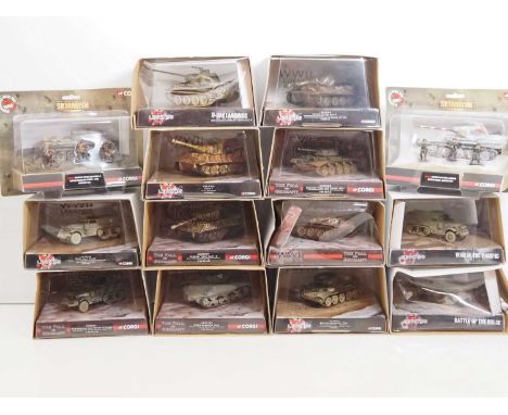 A group of CORGI 1:50 scale diecast tank dioramas from the 'WWII Legends' Series amongst others - VG/E in G/VG boxes (a coupl