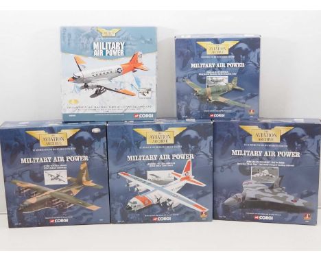 A selection of CORGI 1:144 scale Aviation Archive diecast model planes all from the 'Military Air Power' range - all appear t