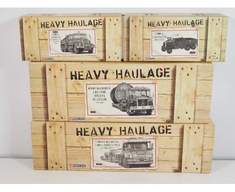 A group of CORGI 1:50 scale diecast 'Heavy Haulage' series lorries and loads - VG/E in VG boxes (4)