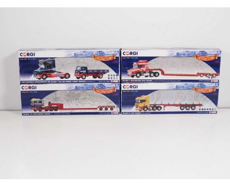 A group of CORGI 1:50 scale diecast articulated lorries comprising : CC12838, CC13766, CC15307 and CC99204 - VG/E in VG/E box