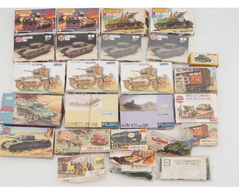 A quantity of mostly 1:76 scale unbuilt plastic kits by AIRFIX, MATCHBOX and others - contents unchecked, but appear complete