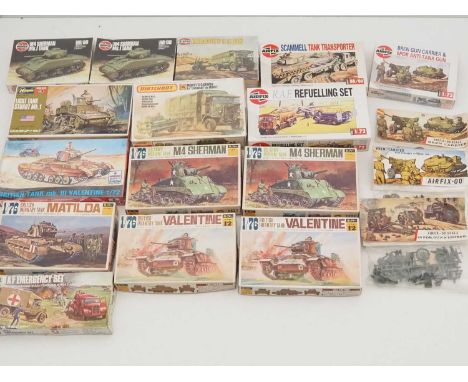 A quantity of mostly 1:76 scale unbuilt plastic kits by AIRFIX, MATCHBOX and others - contents unchecked, but appear complete