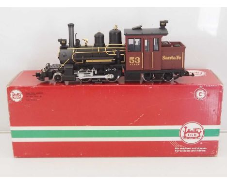 An LGB G scale 26251 LGB Club limited edition American Outline Forney 2-4-4 steam tank locomotive in Santa Fe livery - vendor