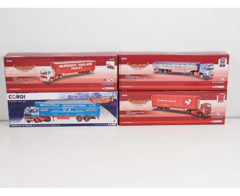 A group of CORGI 1:50 scale diecast articulated lorries comprising : CC15302, CC15303, CC15305 and CC15601 - VG/E in VG/E box