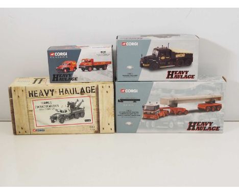 A group of CORGI 1:50 scale diecast 'Heavy Haulage' series lorries and sets - VG/E in VG boxes (4)