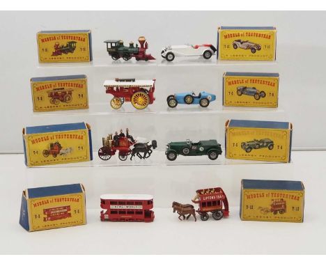 A group of vintage MATCHBOX MODELS OF YESTERYEAR all in Type D boxes comprising: Y-3, Y-4, Y-5, Y-6, Y-9, Y-10, Y-12 and Y-13