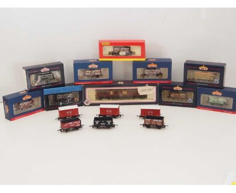 A group of OO gauge wagons by BACHMANN and HORNBY together with a BACHMANN parcels van converted into an inspection saloon - 