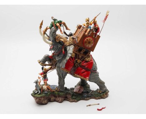 A Carthaginian war elephant by ANDREAS MINIATURES OF SPAIN (Madrid) - Painted white metal on a resin base - Model Code SG-S04