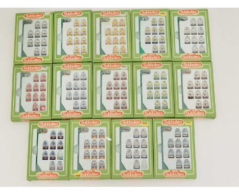 A group of boxed SUBBUTEO teams circa 1980s - mostly complete - one team missing a player, two teams with a single damaged pl