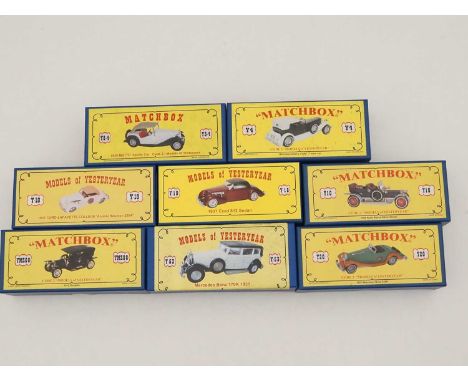 A group of limited edition Code 2 diecast models by MATCHBOX MODELS OF YESTERYEAR - all vintage car variants - VG/E in VG box