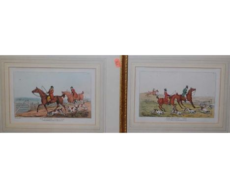 Henry Alken - set of four fox hunting prints, Published by Thomas Maclaine of the Haymarket 1824, 14x22cm
