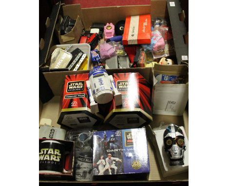 Two boxes of mixed toys and sundries, to include a small quantity of modern diecast, small quantity of Meccano, slide-viewer,