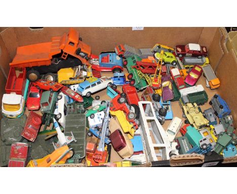 One box of mixed diecast to include Corgi Toys Rover 2000, Austin A60, Corgi Toys Citroen Safari, various Matchbox by Lesney 