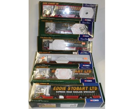 Six Corgi limited edition Eddie Stobart lorries 