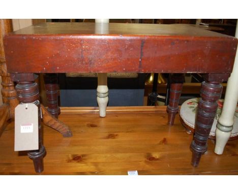 A Victorian mahogany commode stool; together with a 19th century chessboard topped pedestal games table (2)