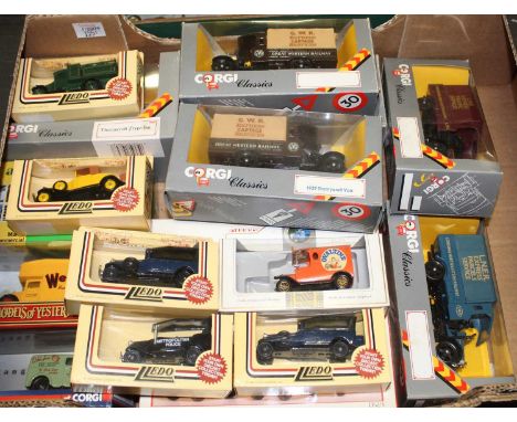 One box containing a quantity of modern issue diecast including Corgi Classics Vanguard, Models of Yesteryear, Lledo Days Gon