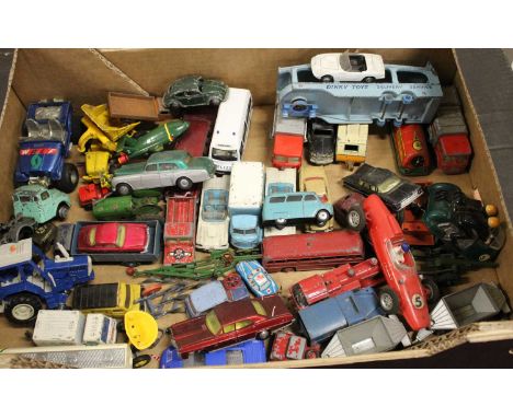 A box of mixed diecast, to include Corgi Toys N50 Sport Prince, Corgi Toys P1800 Chevrolet, Corgi Chevrolet Impala etc 