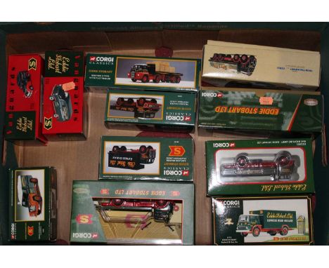 A box containing a quantity of Corgi Classics Eddie Stobart commercial vehicles