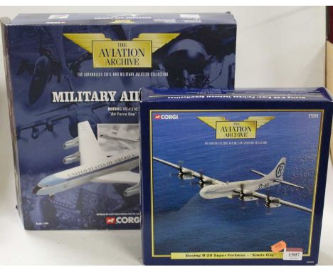A Corgi Aviation Archive Boeing B29 Super Fortress; together with a Corgi Aviation Archive Boeing VC137C Airforce One (2)
