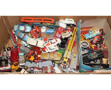 One box of mixed diecast including two Corgi Batmobiles, Corgi Toys, ice cream van, Corgi Toys Ghia L 6.4 etc