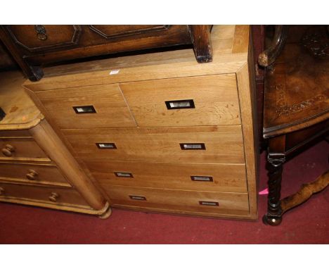 A contemporary faded light oak squarefront chest, of two short over three long drawers, w.86.5cm