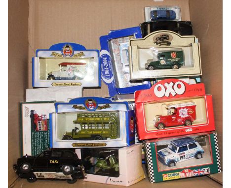 One box containing a quantity of modern issue diecast, to include Corgi Classics, Days Gone etc 