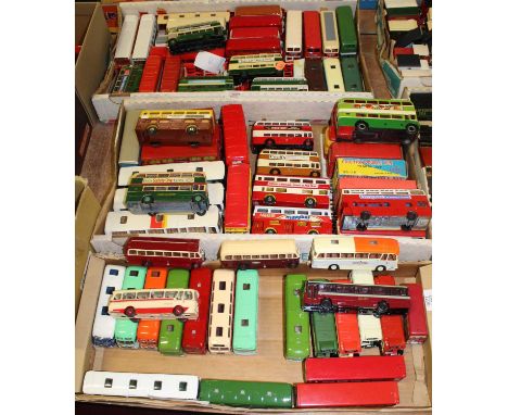 Three boxes of modern issue buses to include EFE, Corgi etc