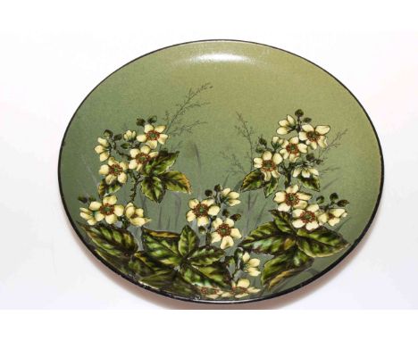 Linthorpe Pottery Henry Tooth circular plaque with floral design, impressed no. 299, 29cm diameter.