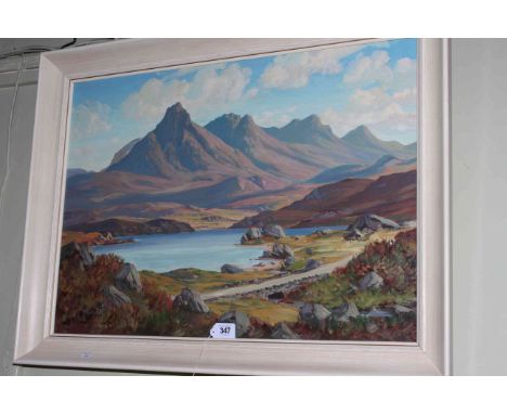 William Russell, Benloyal, Sutherland, oil on board, signed lower left, 49cm by 69.5cm, framed and Heaton Cooper, Rydal Water
