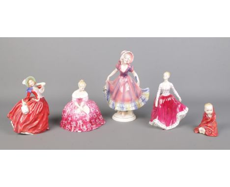 A collection of ceramic figurines, to include Royal Doulton  Fiona 'HN 2694', Autumn Breezes 'HN 1934', Victoria 'HN 2471' an