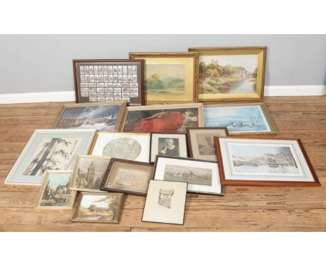 A good collection of assorted prints to include Ebstorf Mappa Mundi, C. Owen Jones 'End of the Line' limited edition print, f